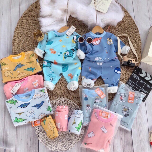 )Combo 2 bộ đồ nỉ bông cho bé g-2 bộ 2 màu khác nhau- Chất dày dặn- đẹp- nỉ bông cho bé