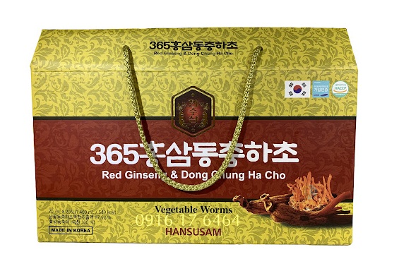 Nước Hồng Sâm Đông Trùng Hạ Thảo 365 Hánusam Hộp 20 gói x 70ml - Mẫu Mới