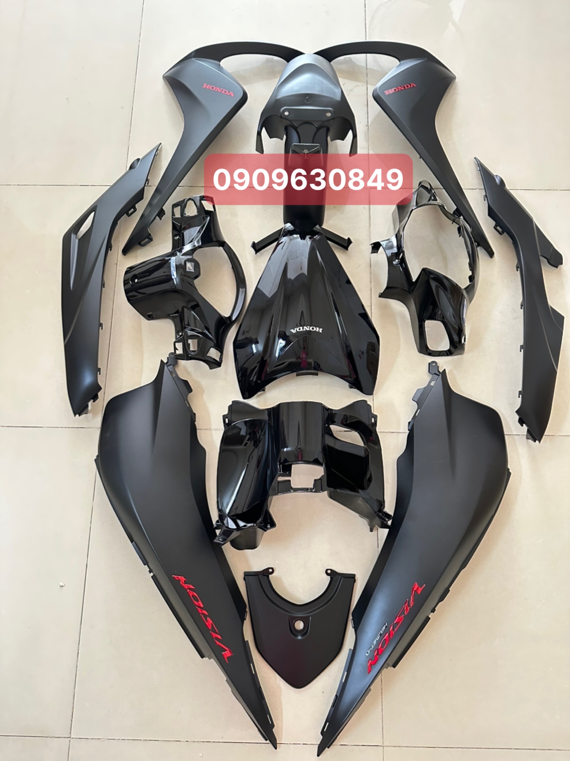 Dàn áo vision đen nhám đời 2015,2016,2017,2018,2019,2020 zin hãng honda