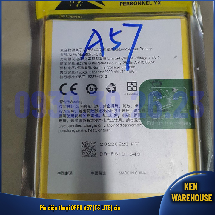 Pin blp619 pin điện thoại oppo f3 lite / a57 / neo9s / a39 - ken warehouse