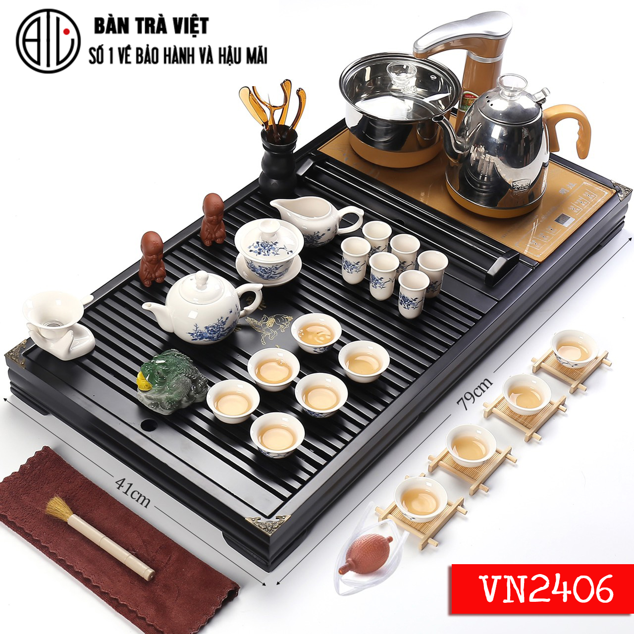 Bộ bàn trà điện thông minh tự động đun nước pha trà - Bộ quà tặng ý nghĩa và sang trọng cho đối tác, thầy cô, cha mẹ - bảo hành 1 năm