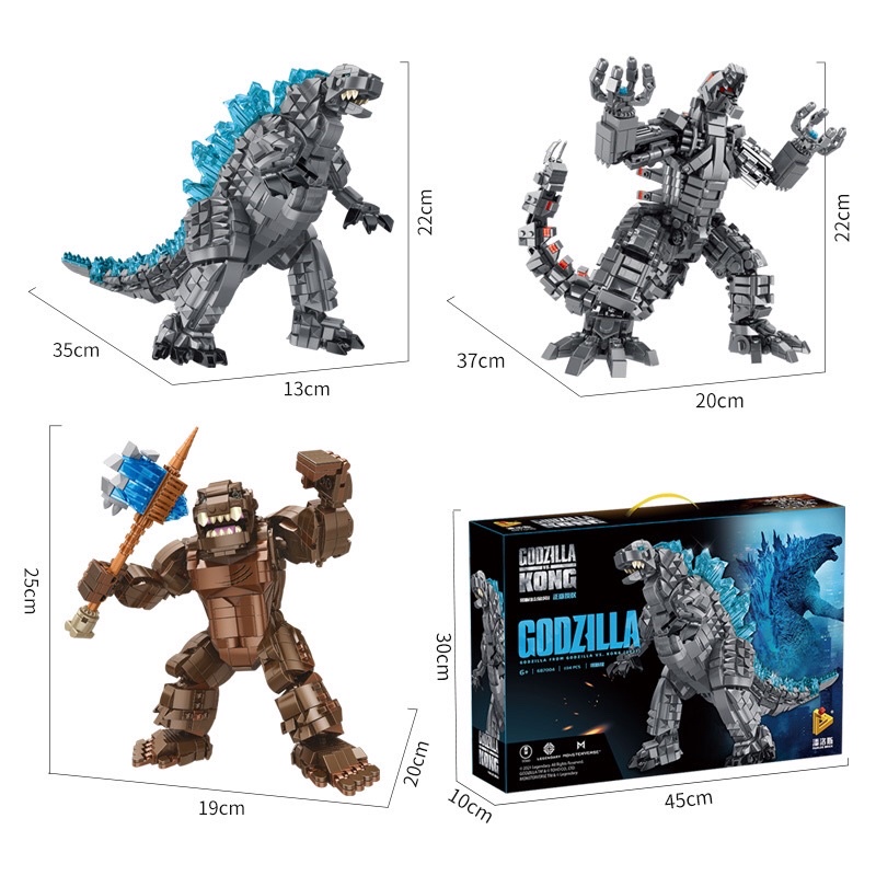 Đồ chơi lắp ráp panlo 687001 - xếp hình đại chiến kingkong và godzilla 1803 mảnh