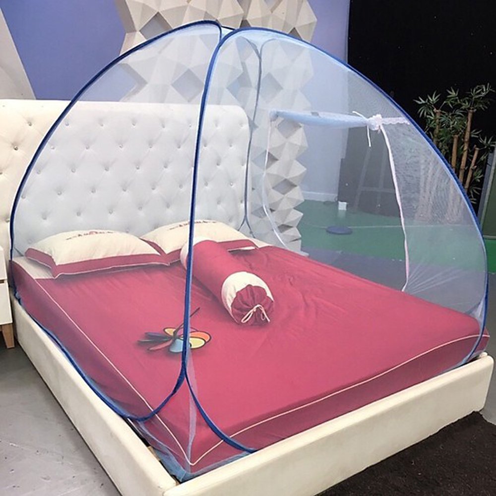 Mùng ngủ chụp thông minh 2m2x2m, màn chụp tự bung, mùng xếp gấp gọn tiện lợi.