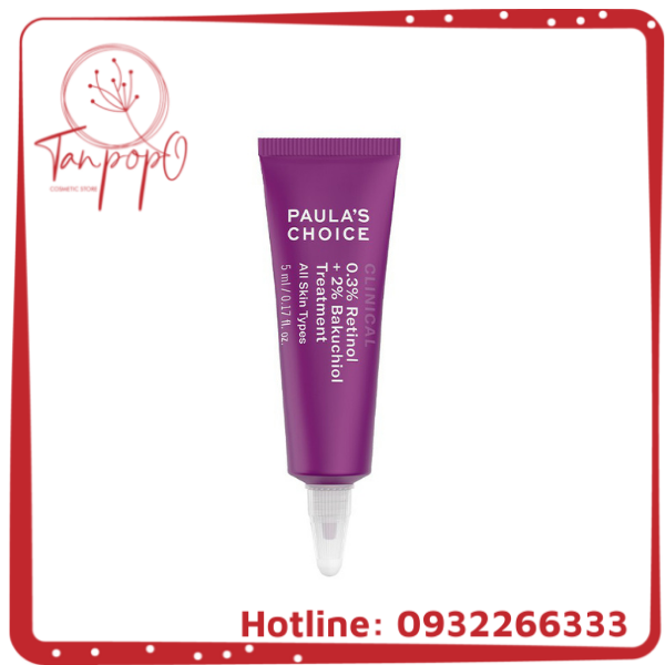Tinh chất chống lão hóa từ Retinol và Bakuchiol Paula's Choice Clinical 0.3% Retinol + 2% Bakuchiol 5ml Mã 8016