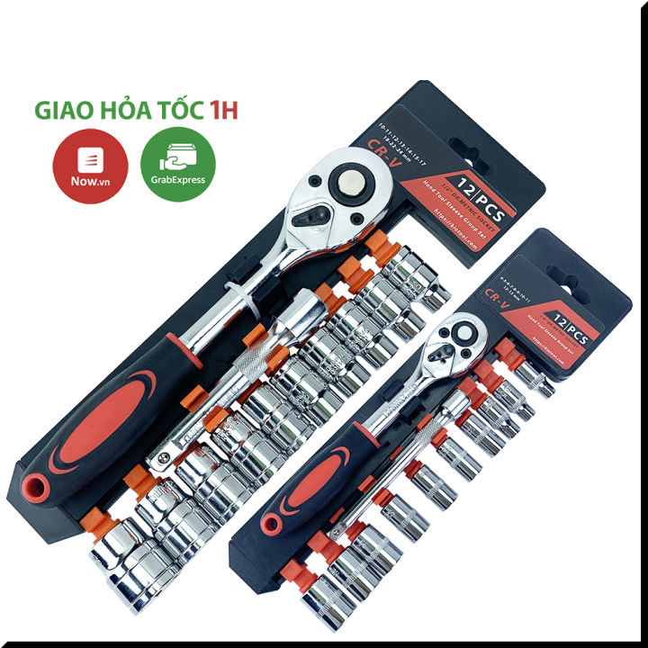 Bộ dụng cụ, bộ tuýp xiết mở ốc vít 12pcs