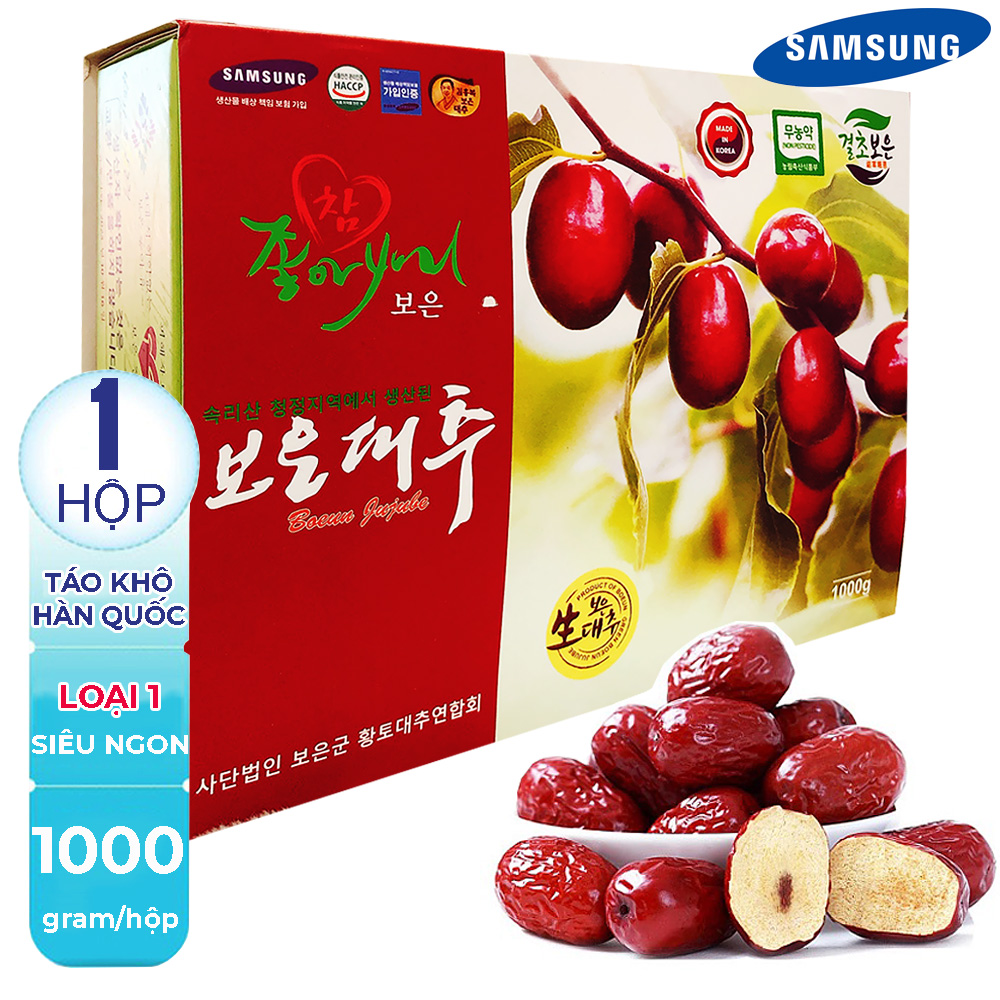 01 Kg Táo đỏ Hàn Quốc sấy khô ngọt ngon, hộp đậm