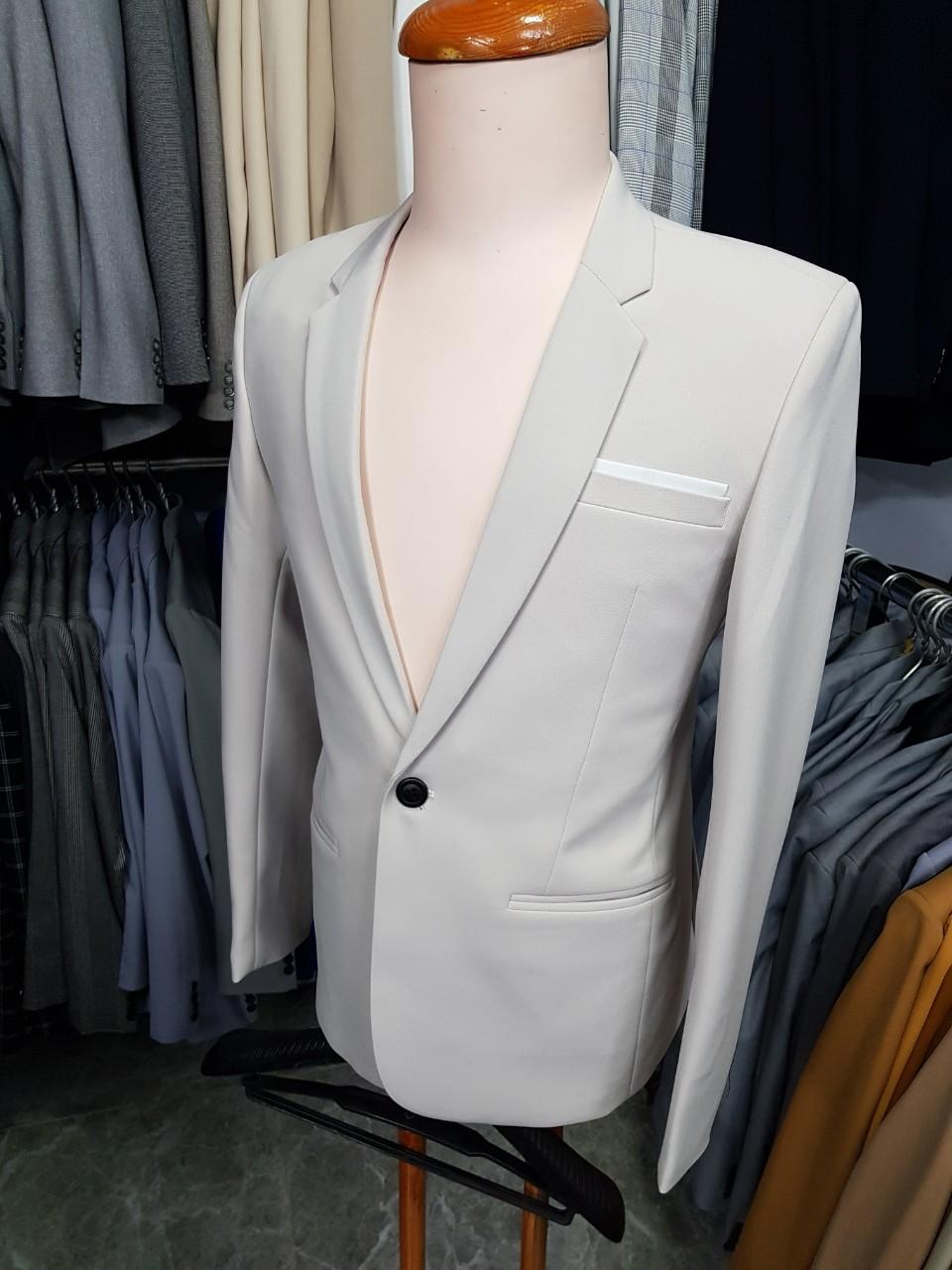 [HCM]Áo vest nam form ôm body màu nude chất liệu vải dày mịn