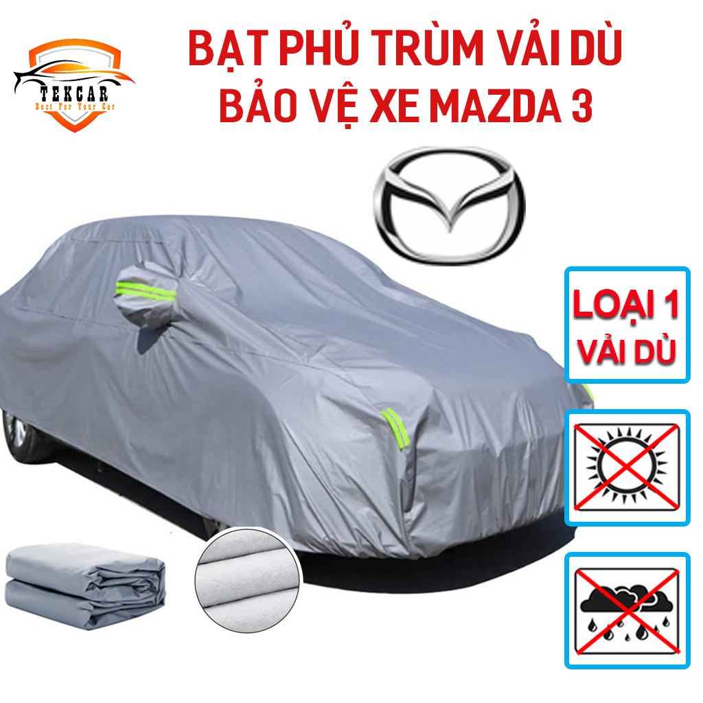 [MAZDA 3] Bạt vải dù phủ trùm kín bảo vệ xe 5 chỗ mazda3 chất liệu vải dù oxford cao cấp , áo trùm, bạt phủ xe oto chỗ chống nắng, chống nóng, chống xước, chống mưa ngoài trời, bề mặt ngoài mịn bóng