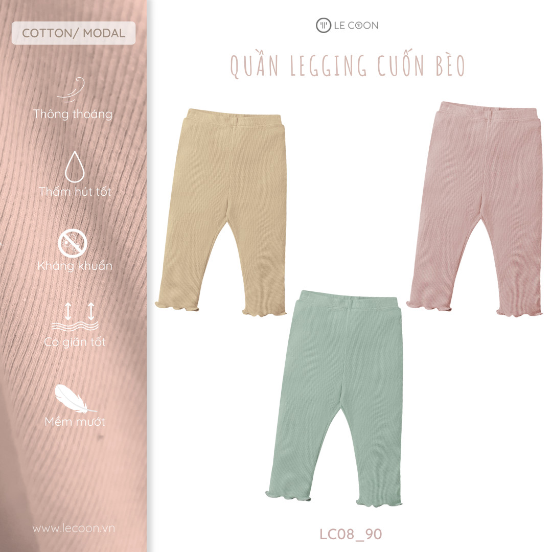 Le coon | quần legging cuốn bèo | cotton modal | 0 tháng-3 tuổi