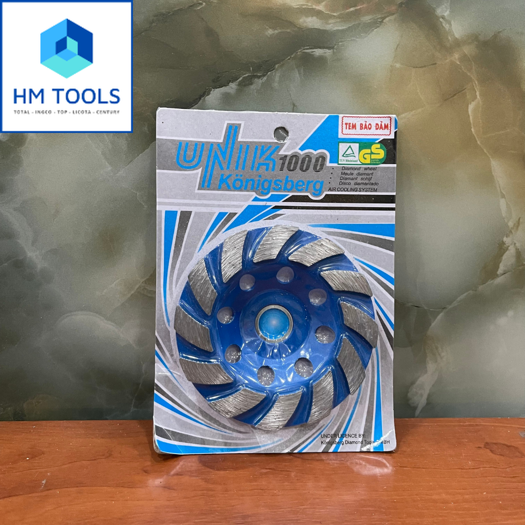 Combo chén mài bê tông 6 lỗ unik 100mm - chuyên dùng mài khô