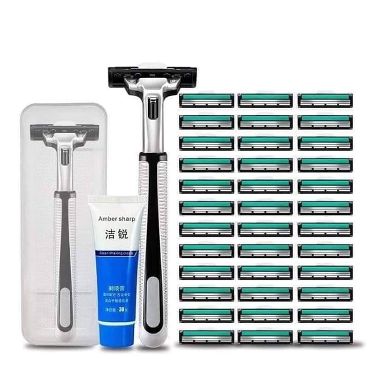 DAO CẠO RÂU 2 LƯỠi TẶNG 36 BÀN CẠO + 1 TUÝP KEM CẠO RÂU