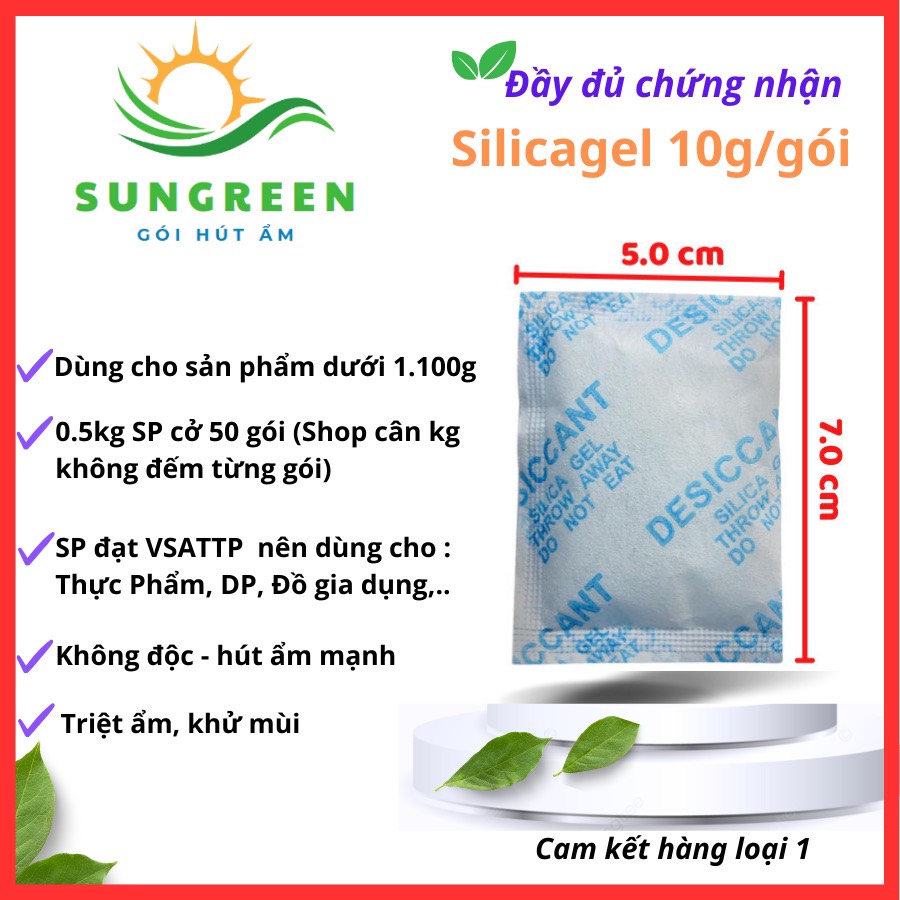 [HCM][Silicagel 10g] Gói hút ẩm LOẠI 10gr/gói (nhỏ) Silica Gel - Hạt chống ẩm mốc khử mùi bảo quản thực phẩm chống hôi giày và ghỉ set  ...