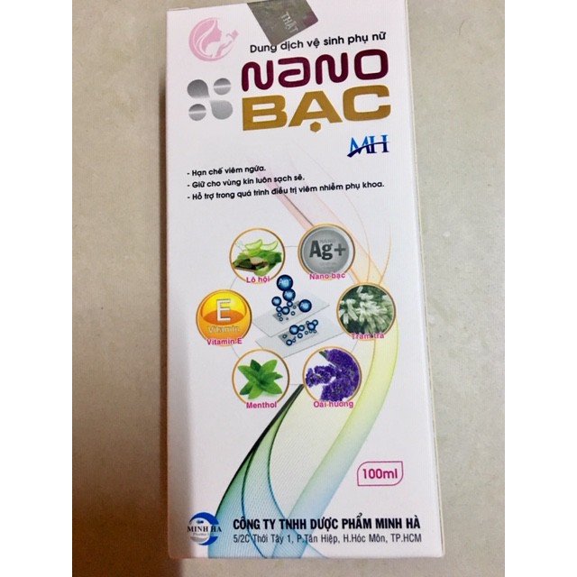 Dung dịch vệ sinh phụ nữ Nano Bạc hộp 1 chai 100ml