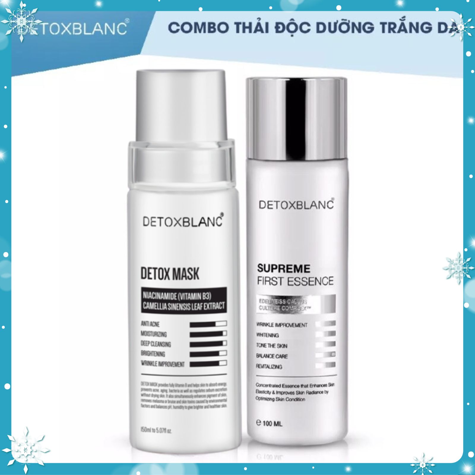 Combo Thải Độc Trẻ Hóa Làn Da Detox Blanc– Detox Mask & Supreme First Essence