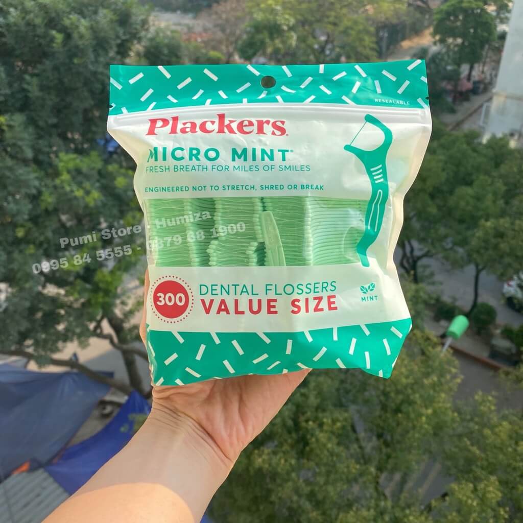 Tăm chỉ Plackers Micro Mint túi 300 cây