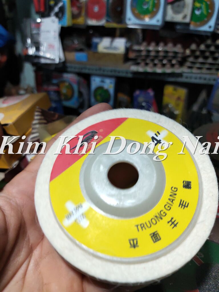 Nỉ đánh bóng kim loại trắng mịn 100mm
