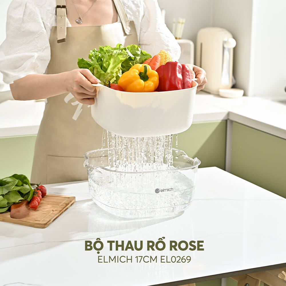 (MEGA 6.6)Bộ thau rổ Rose Elmich