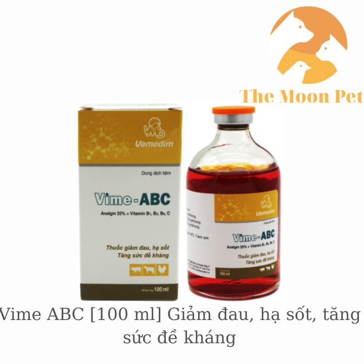 VIME - ABC [100 ml] Giảm đau, hạ sốt, tăng sức đề kháng. Giảm đau, hạ nhiệt, tăng sức đề kháng cho gia súc, gia cầm