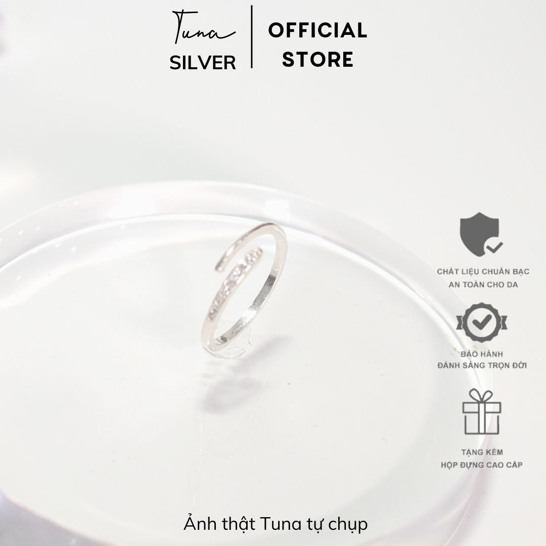 Nhẫn Bạc cao cấp free size, Nhẫn bạc nữ xinh _𝑽𝒊𝒅𝒆𝒐 + 𝑨̉𝒏𝒉 𝒕𝒉𝒂̣̂𝒕 _[HÀNG CÓ SẴN]_ 𝑪𝒂𝒎 𝒌𝒆̂́𝒕 𝒄𝒉𝒖𝒂̂̉𝒏 𝑩𝒂̣𝒄_ TUNA SHOP Trang sức Bạc