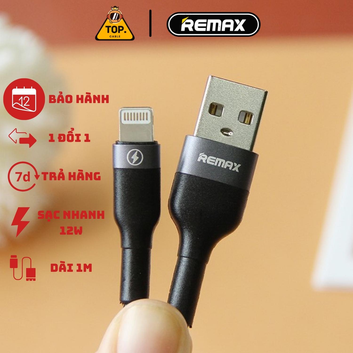 Dây sạc Iphone chính hãng Remax hỗ trợ sạc nhanh 12w cho IP5s đến 13 pro max