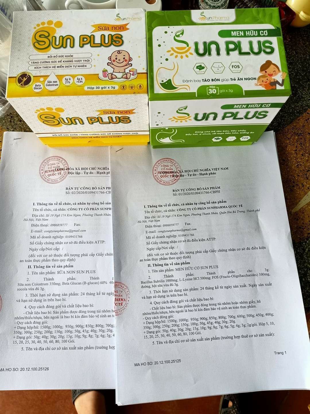 men hữu cơ sun plus và sữa non sunplus