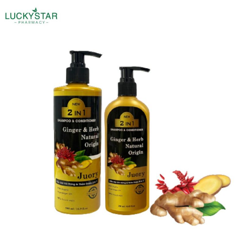 Dầu gội xả gừng và thảo dược 2in1 juory - lucky star