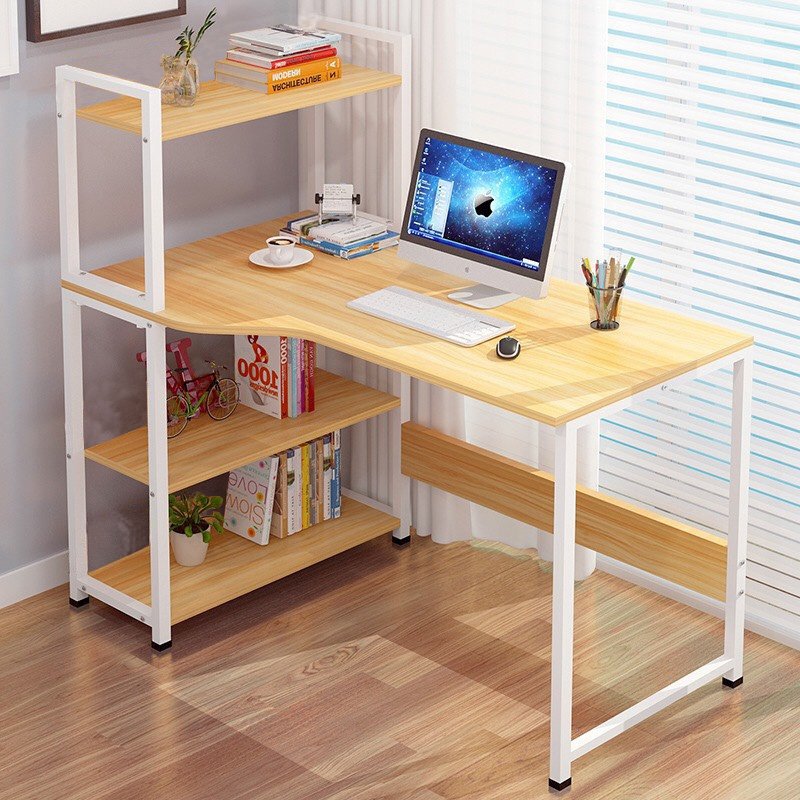 Bàn học bàn kệ cao mã blv04 - liền giá sách, định vị các lỗ lắp ráp nên tháo lắp rất dễ dàng