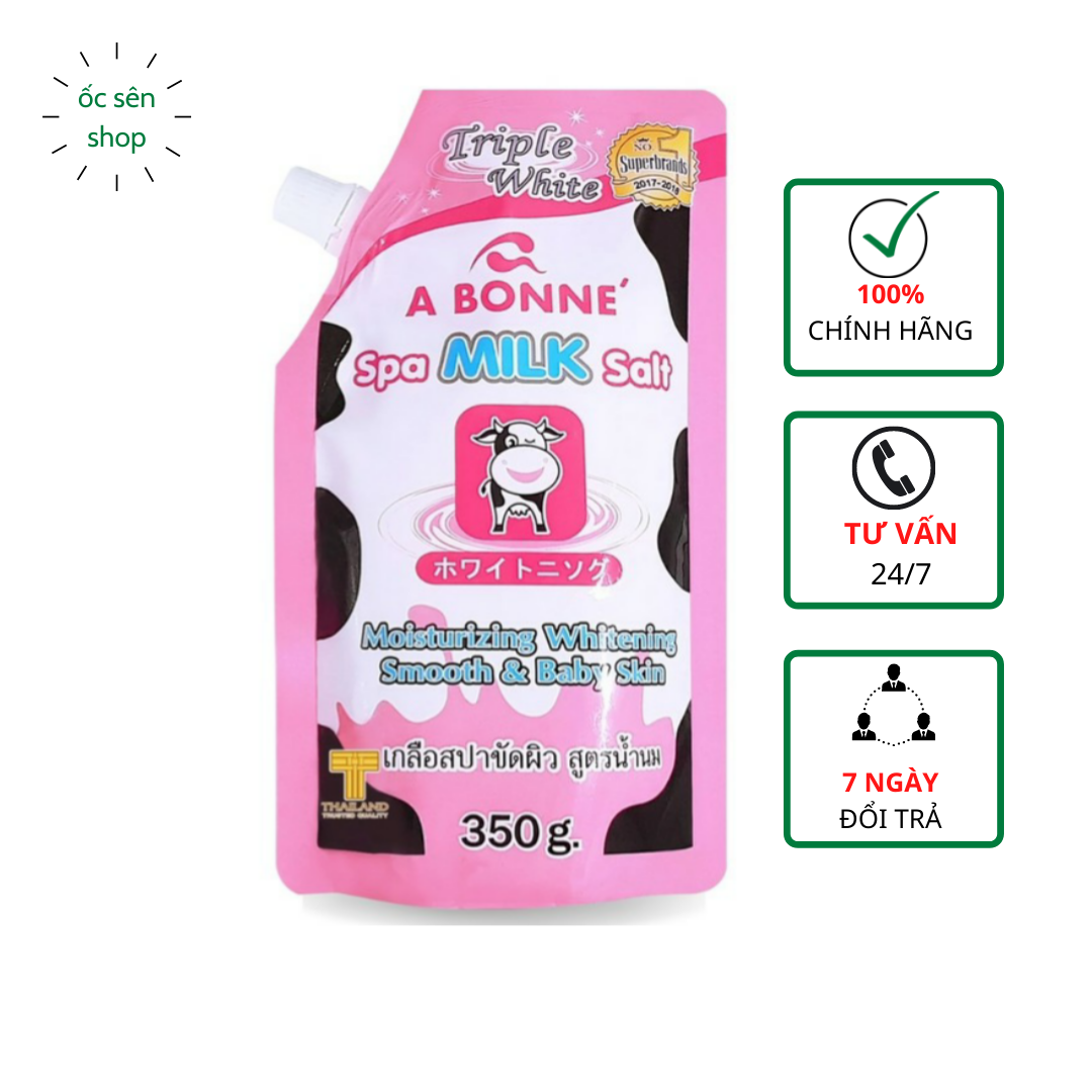 Muối tắm Tẩy Tế Bào Chết Chiết Xuất Sữa Bò Abonne Spa milk Salt Thái Lan 350g