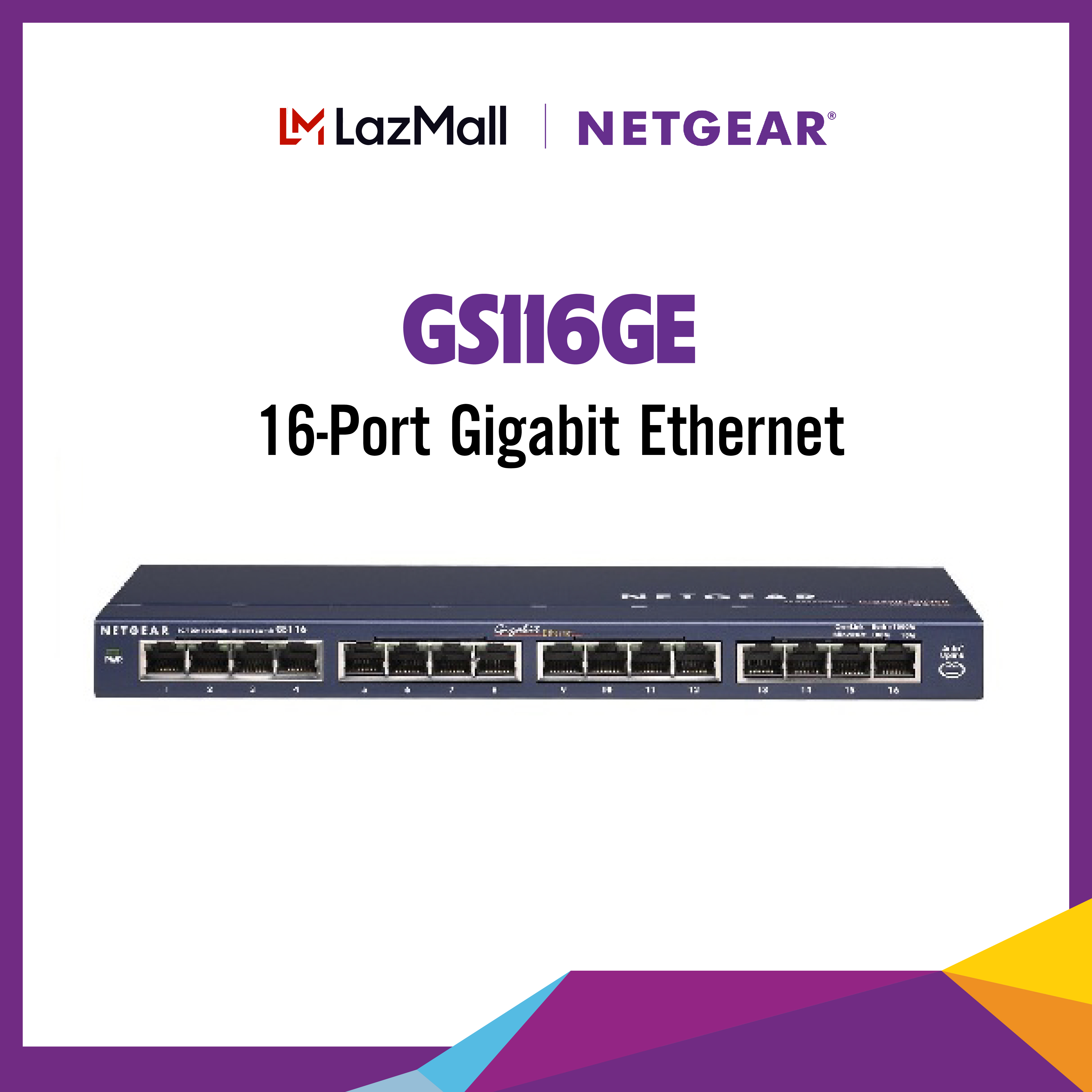 [Trả góp 0%]Bộ Chia Mạng 16 Cổng Switch Netgear GS116GE Gigabit Ethernet Unmanaged 16 Port 10/100/1000Mbps