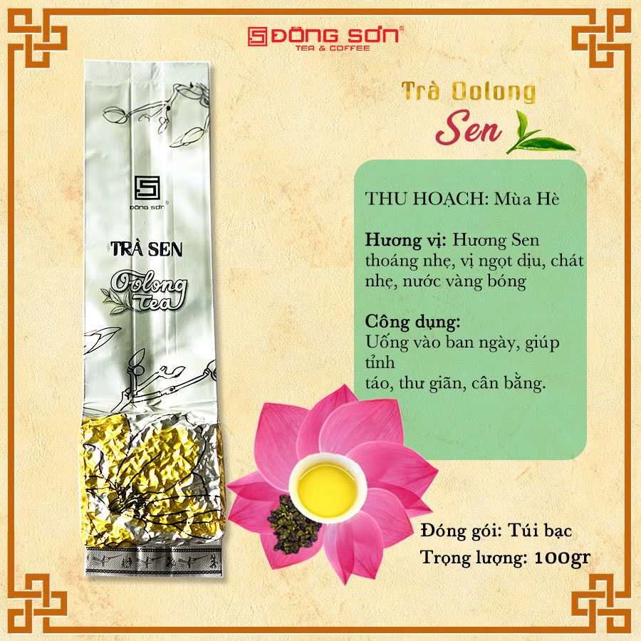 Trà sen hương vị tự nhiên, hương sen dịu nhẹ - gói 100g - đông sơn