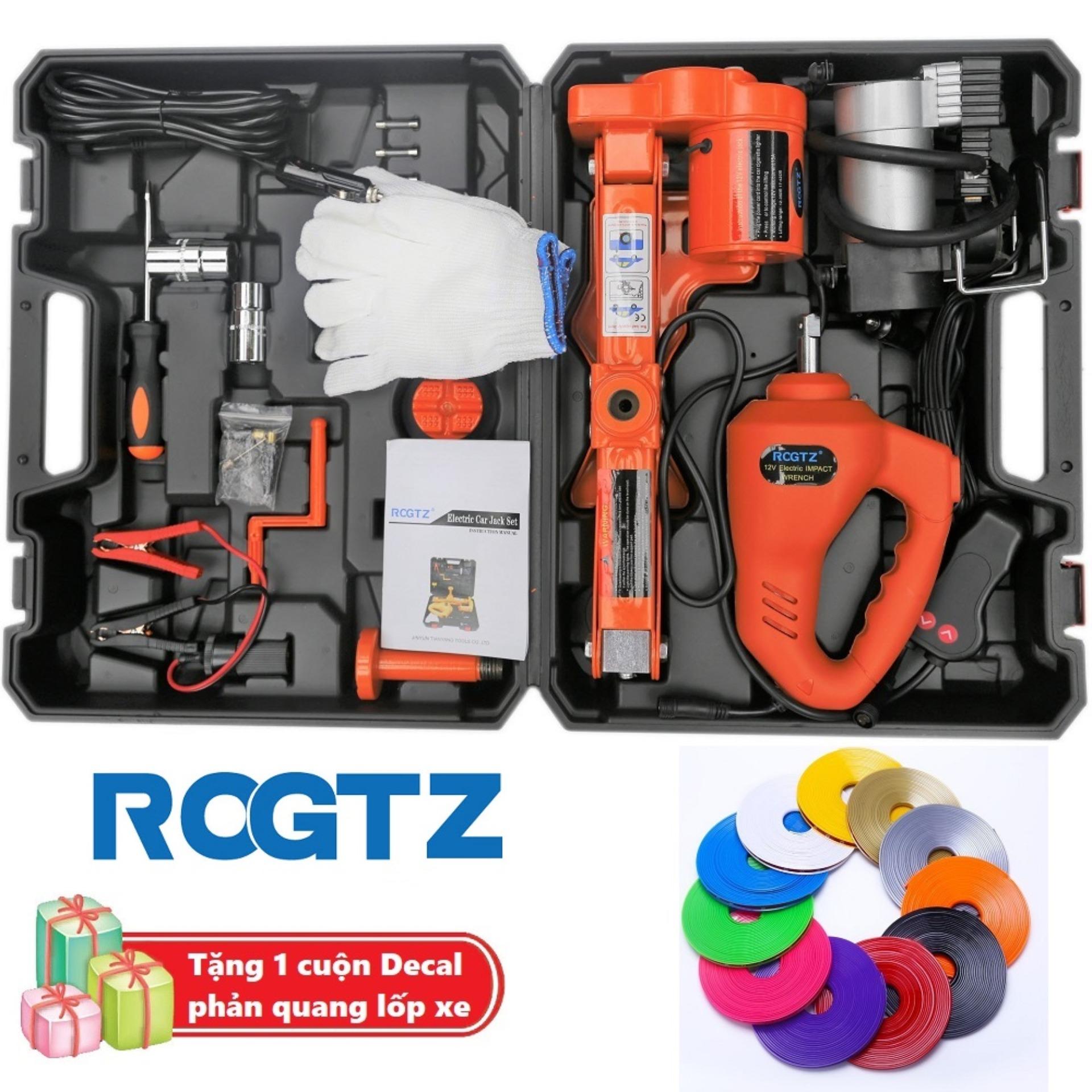 Bộ kích gầm ô tô 12V - Con Đội Điện Nâng Gầm xe hơi - Máy bắn ốc - Bơm lốp ô tô - Thương hiệu ROGTZ đến từ Đức Tặng kèm Decal phản quang dán vành xe hơi