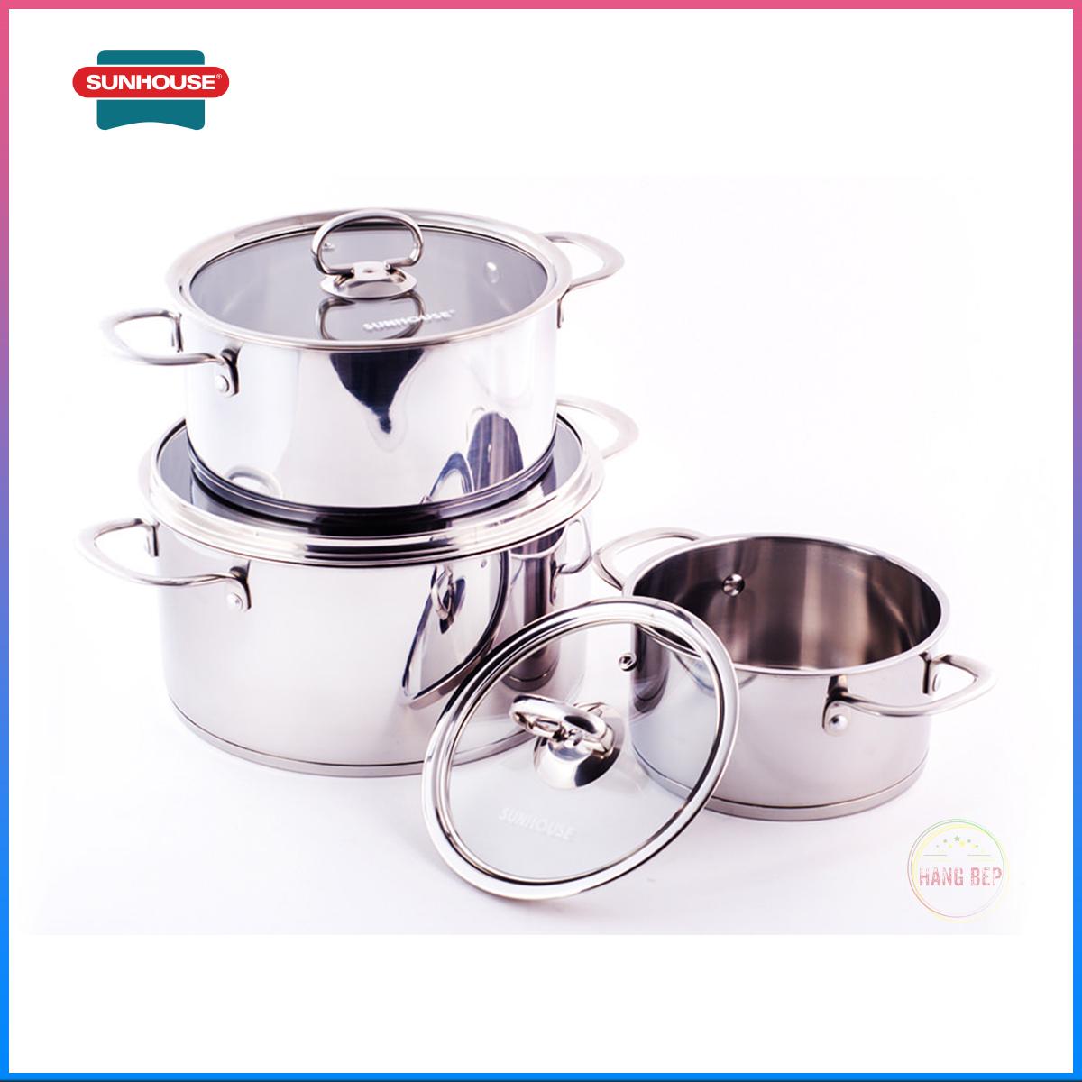 Bộ nồi inox 5 đáy sunhouse mama sh890