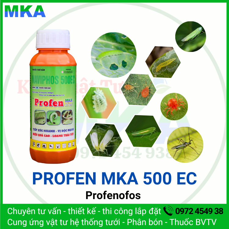 Profen MKA 500EC Profenofos quản lý côn trùng phổ rộng