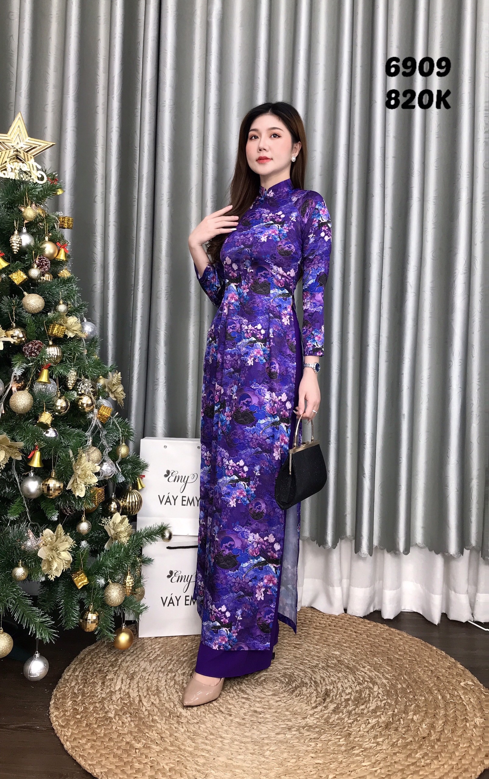 Emy em6909 áo dài tím