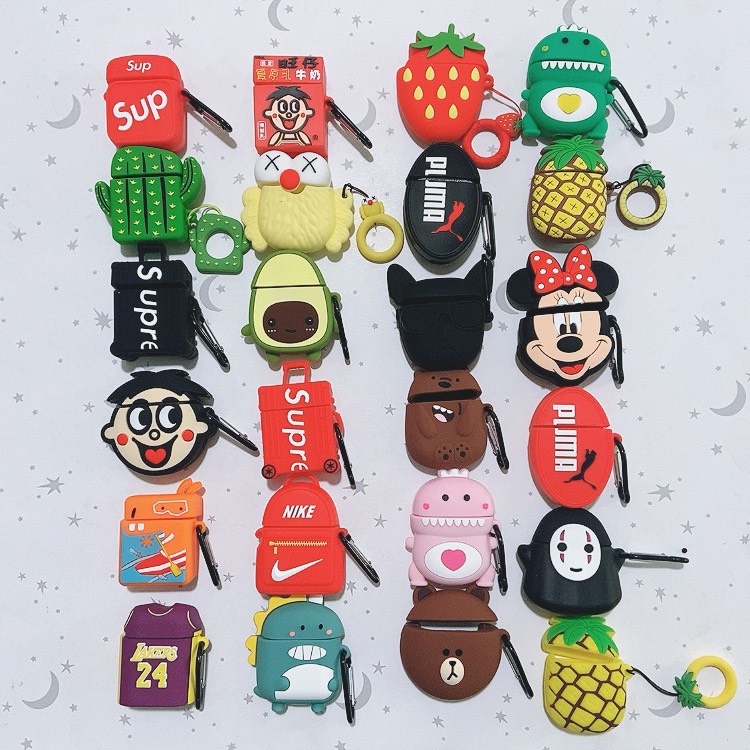 [HCM]Vỏ bảo vệ tai nghe Airpod 12 i12 i12 Tws Hình Kute  Tặng Kèm Móc  Ốp Đựng Tai Nghe bluetooth airpods