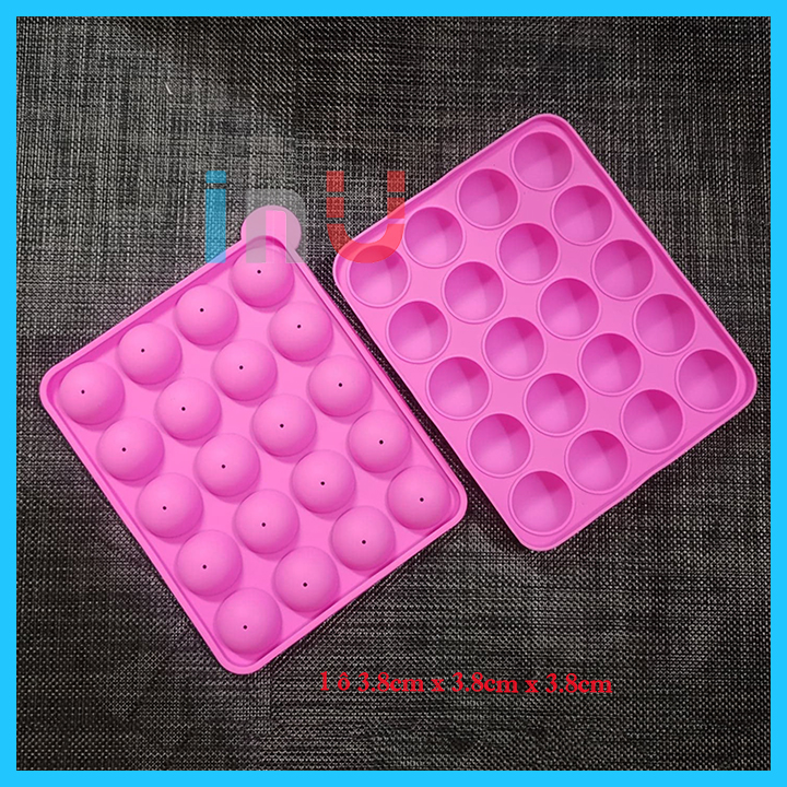 Khuôn silicon đổ kẹo que mút tròn chúp chúp 20 cây