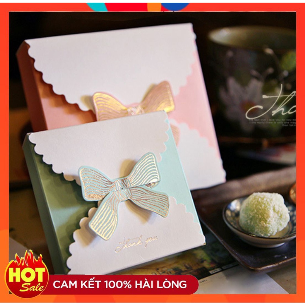 Hộp giấy hộp quà tặng tự xếp đựn phụ kiện trang sức 14x14x4cm valentine sinh nhật 221pa014 hộp gi