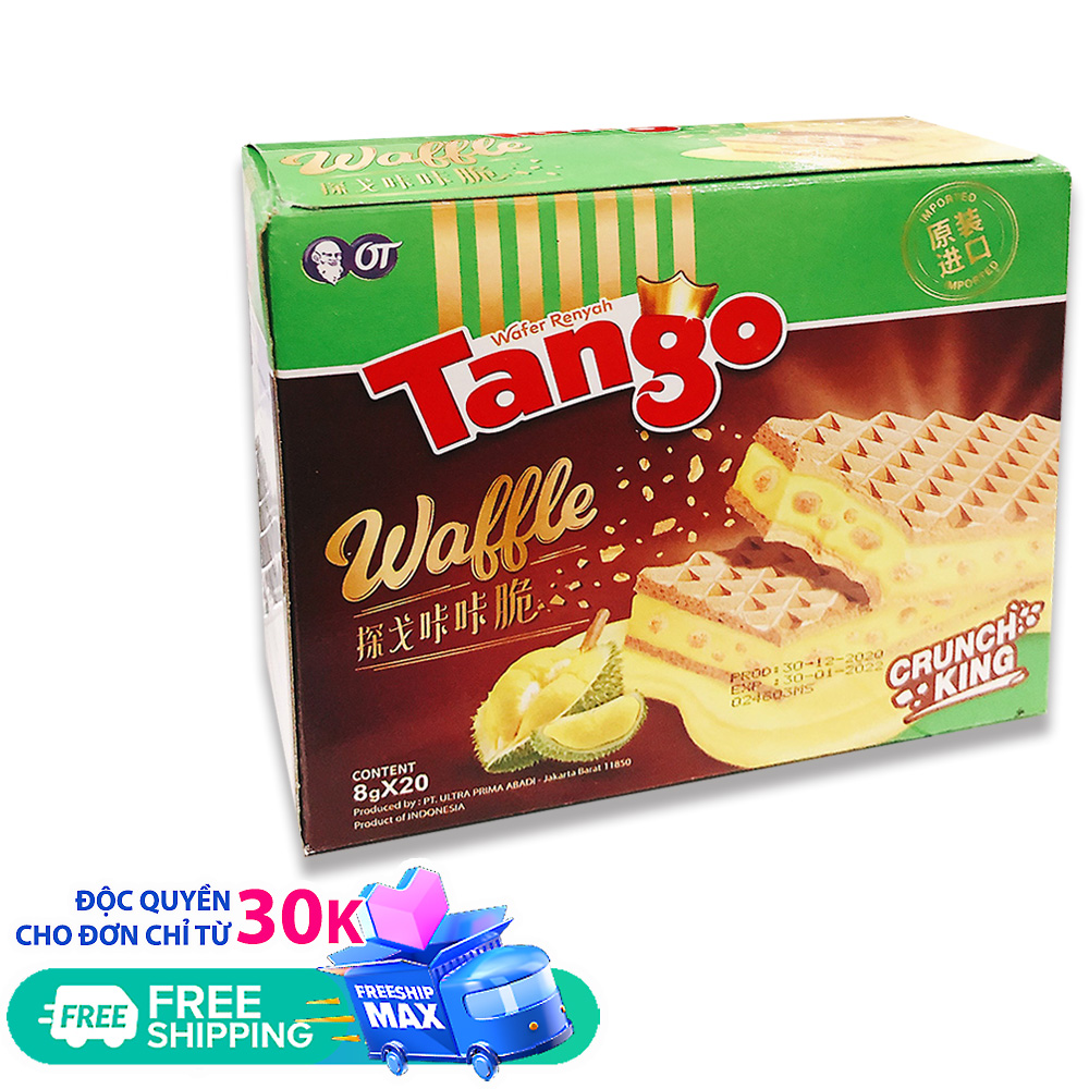[ ĐỪNG BỎ QUA CƠ HỘI DÙNG THỬ] Hộp 20 cái Bánh Xốp VỊ Sầu Riêng Tango Waffle 160gr nhập khẩu Indonesia (Date: 12 tháng) Healthy Food House