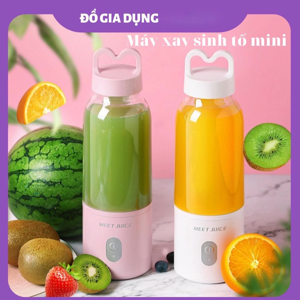 Máy Xay Sinh Tố Mini Cầm Tay Meet Juice Loại Tốt , Máy Xay Sinh Tố Mini Sạc Pin Qua Cổng Usb Tiện Lợi