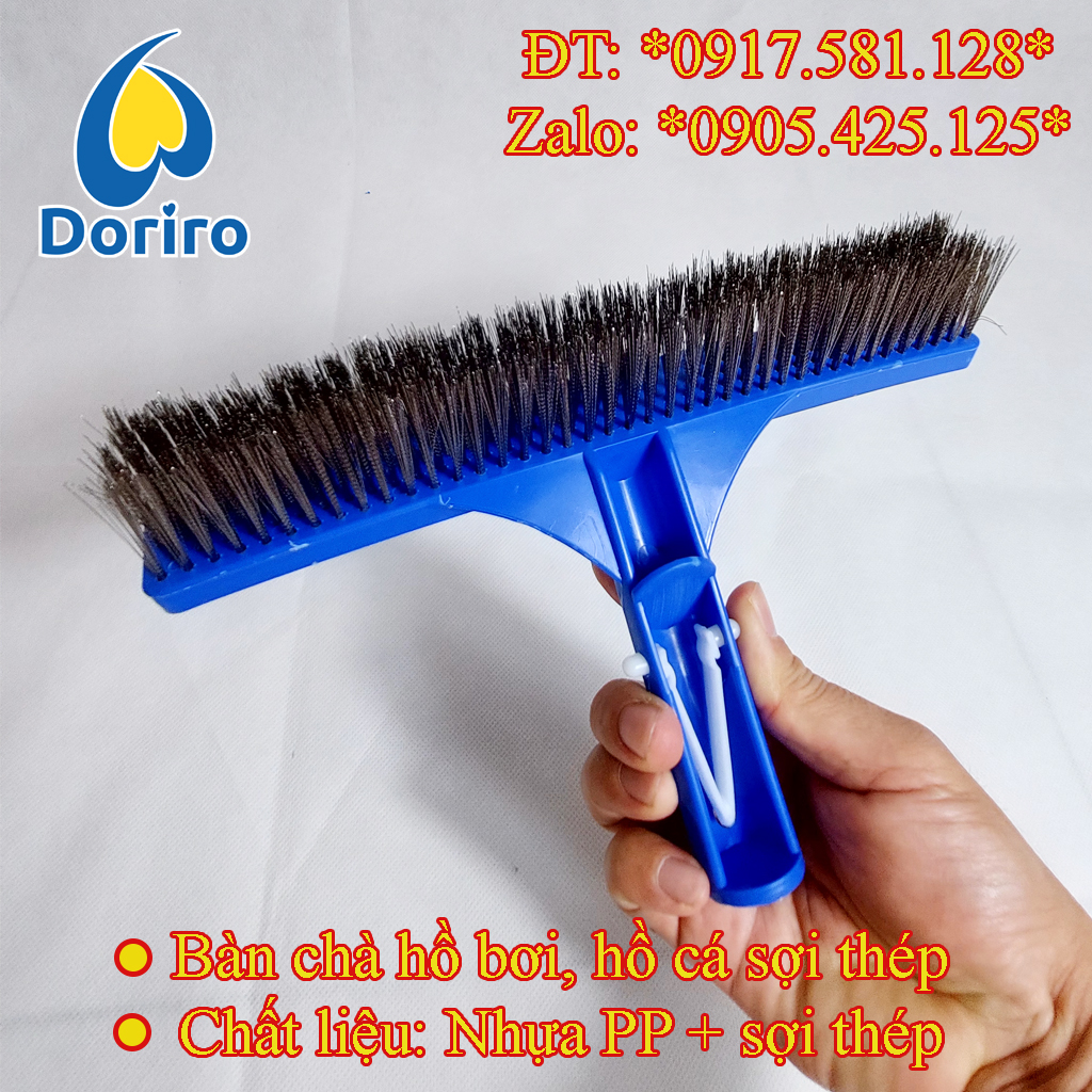 Bàn chà rong rêu hồ bơi, hồ cá – sợi thép, dài 25cm; Dụng cụ vệ sinh hồ bơi, hồ cá làm bằng sợi thép