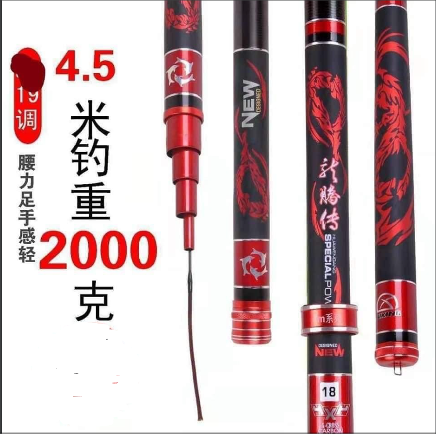 Cần câu tay xích long 6H catbon tặng ngọn phụ cao cấp