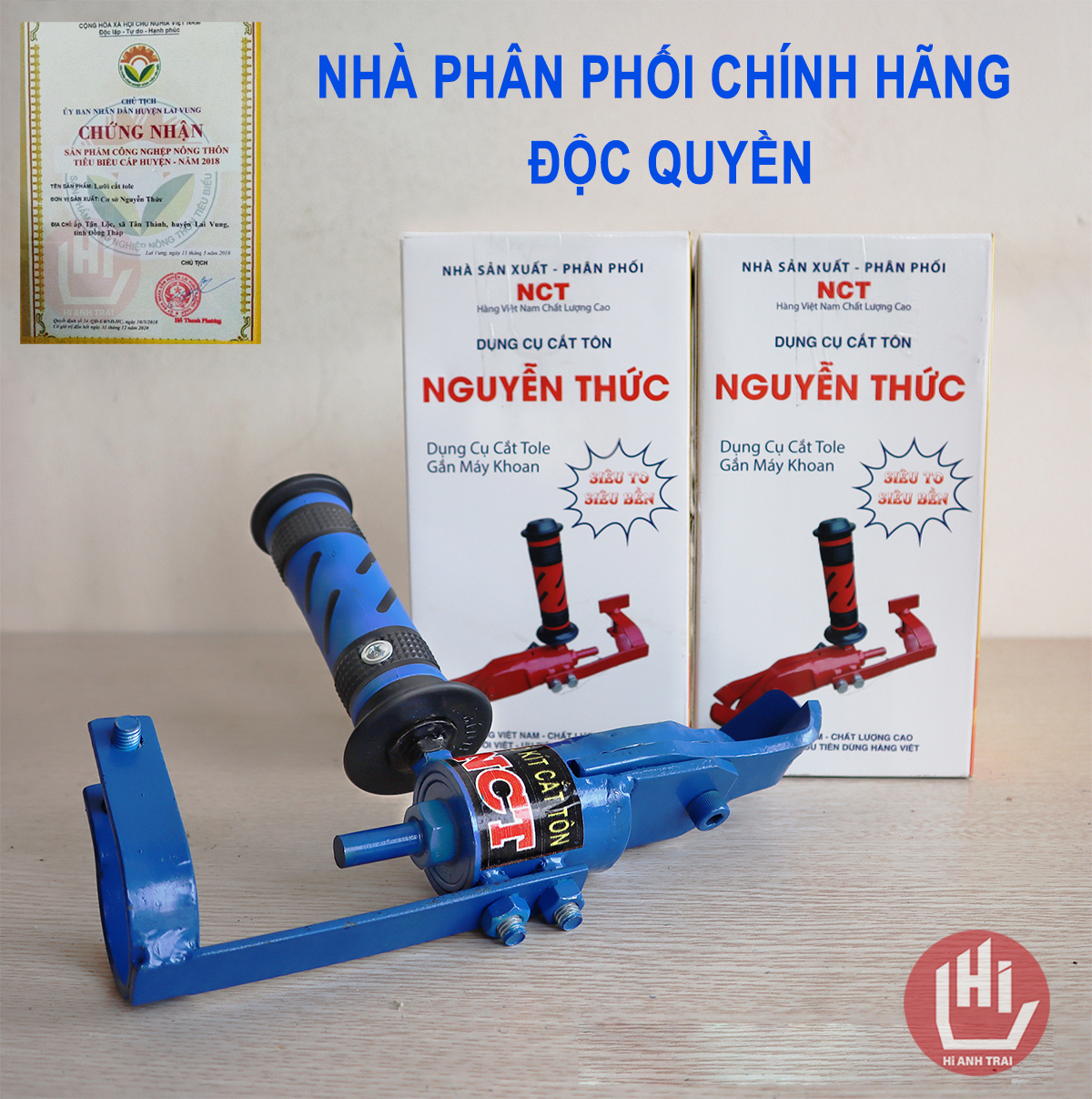 Lưỡi cắt tôn Nguyễn Thức - Dụng cụ cắt Tole gắn máy khoan -  Cắt INOX dày 1.5mm - Máy cắt tôn Nguyễn Thức - Phiên bản cải tiến 2021