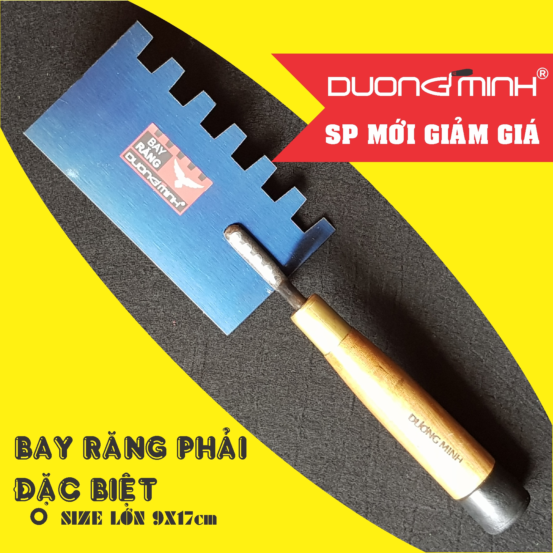 Bay răng cưa ốp lát Dương Minh, Bay xây dựng thợ hồ thép xanh cứng - Dụng cụ xây dựng cao cấp