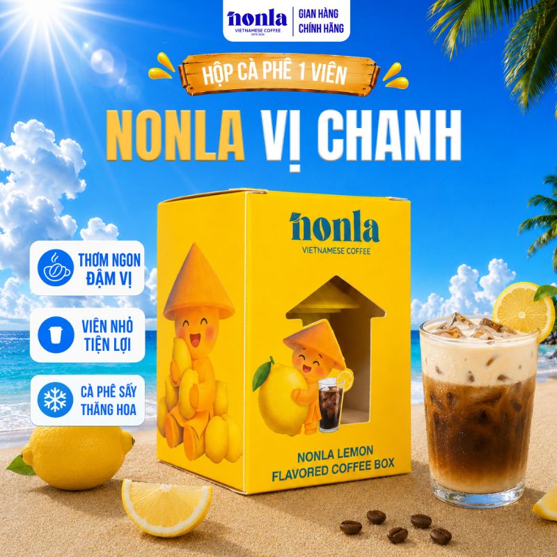 Hộp 1 Viên Cà Phê Sấy Thăng Hoa Vị Chanh NONLA COFFEE