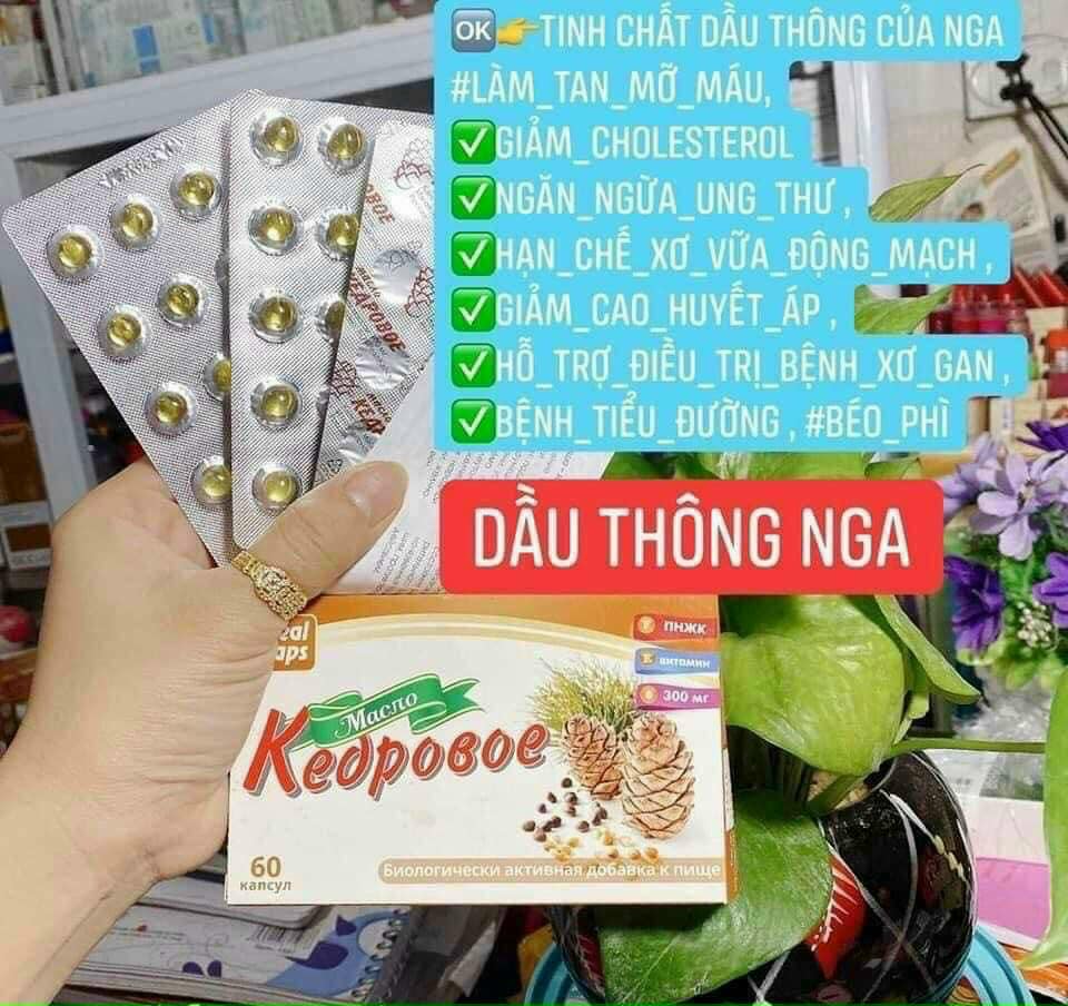 Tinh dầu thông đỏ hộp 60 viên chính hãng của nga