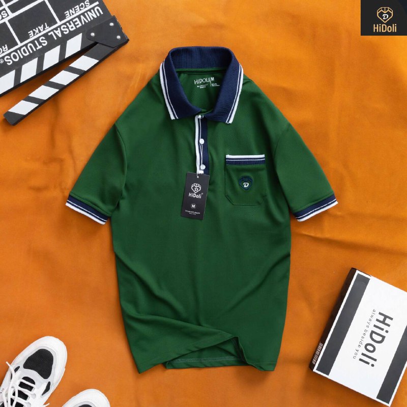 Áo thun POLO nam nữ cổ bẻ chất cotton gai co giãn đàn hồi tốt