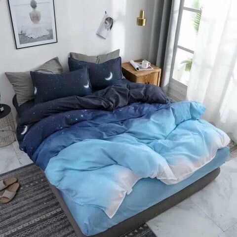 Bộ chăn ga gối 5 món nhập khẩu mẫu biển đêm