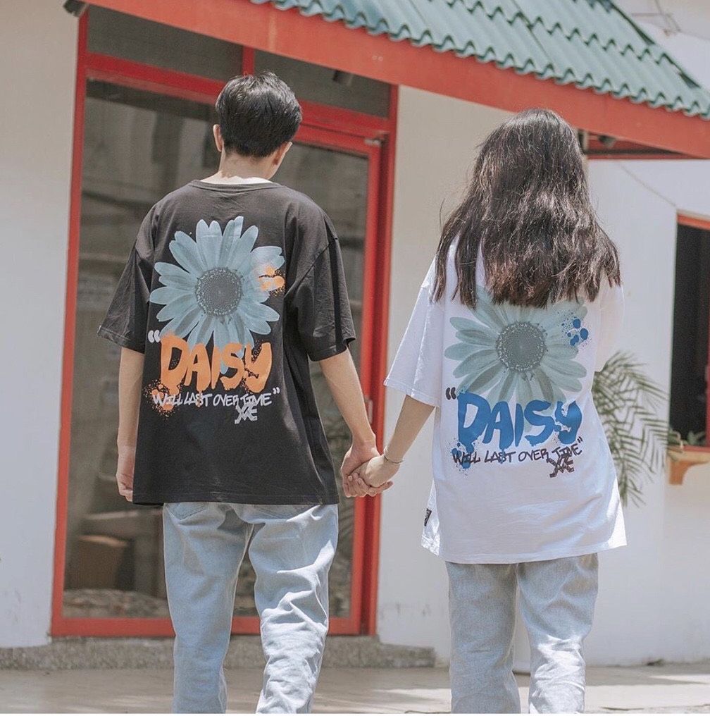 Áo Thun Nam Nữ Form Rộng Hàn Quốc IN BÔNG DAISY Vải Mịn Thoáng Mát, Thiết Kế Thời Trang, Kiểu Dáng Năng Động Trẻ Trung MS08