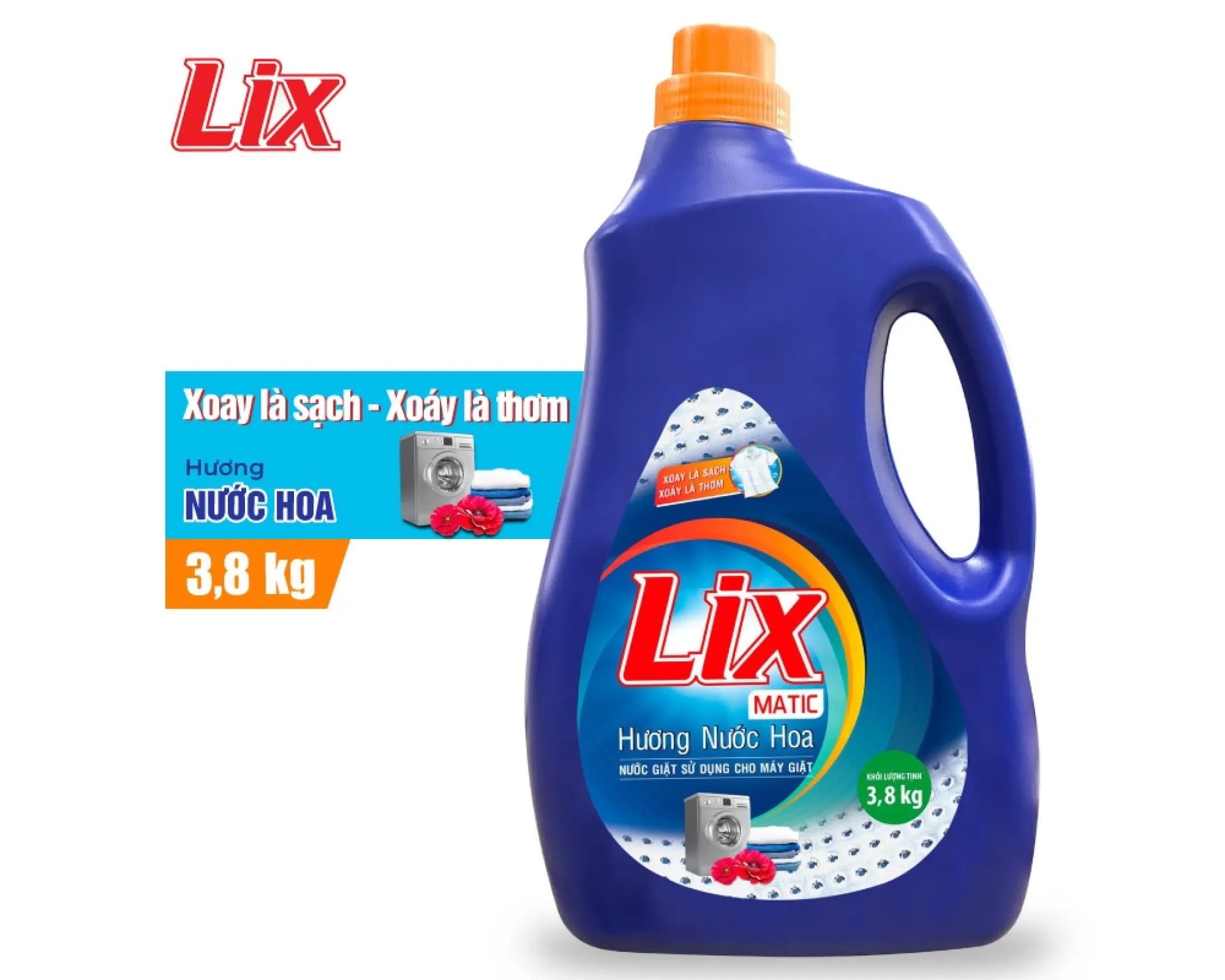 Nước giặt Lix Matic hương nước hoa chai 3.6 lít