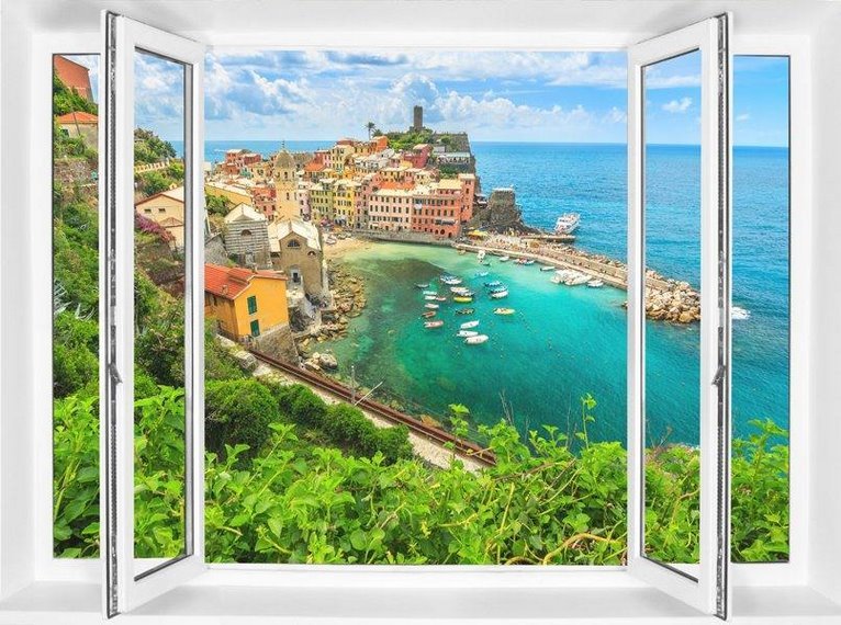 3 Binbin CS 81 sea window 3D wallpaper no color fading
